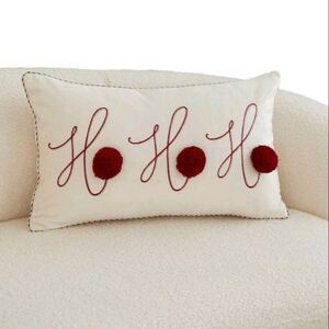 Ho Ho Ho Pom Pom Pillow Cover